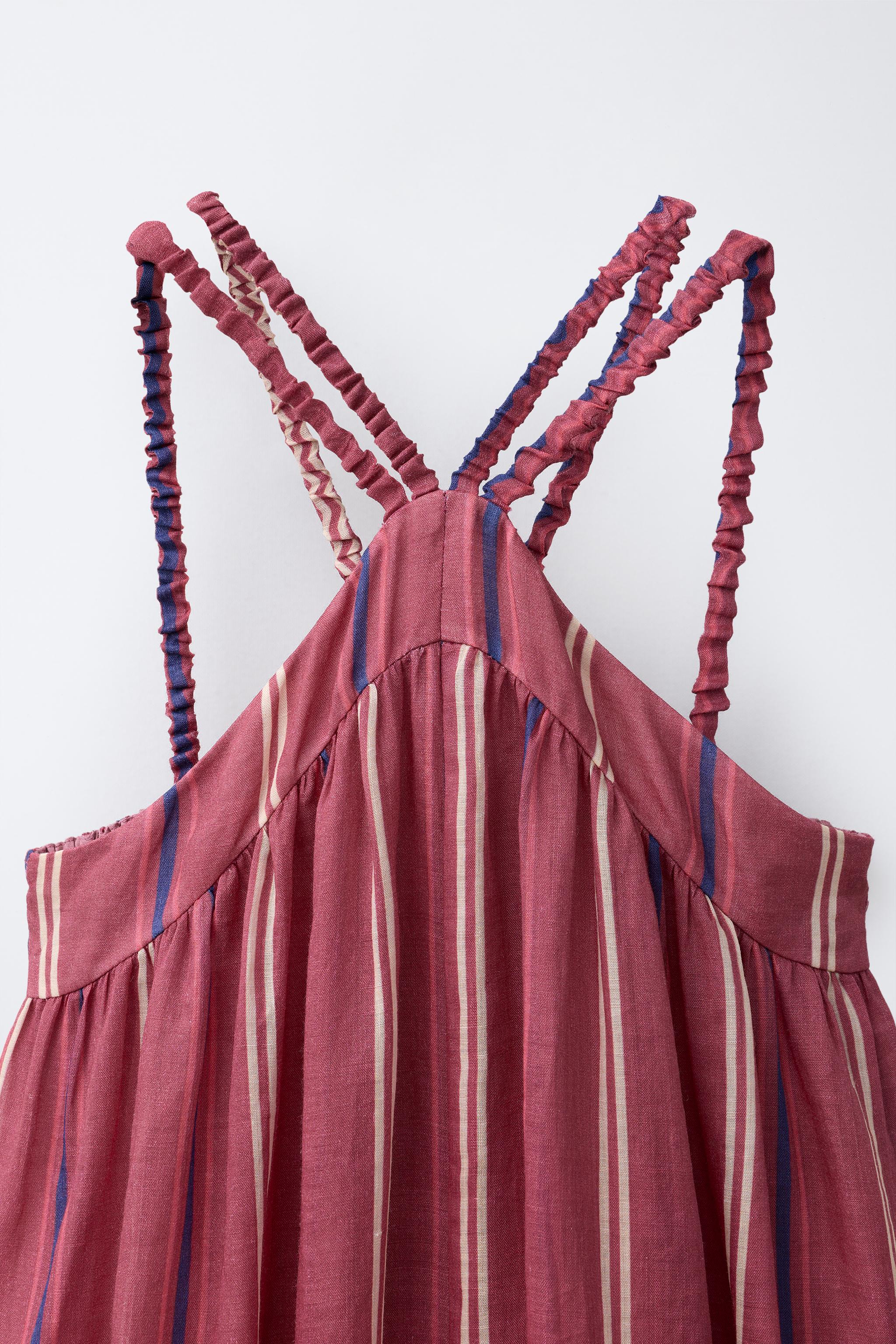 100% RAMIE STRIPED JUMPSUIT
